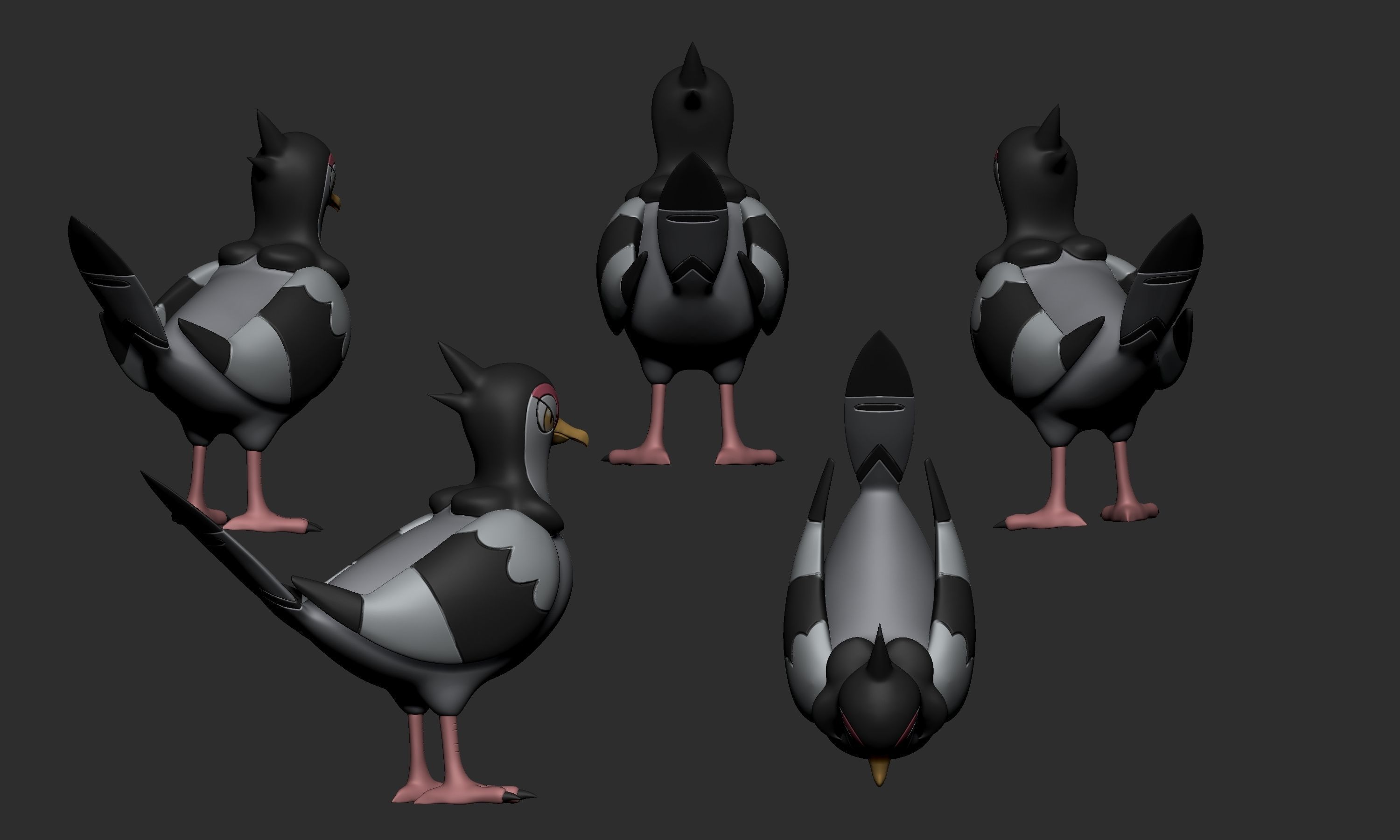 Pokemon - Pidove Tranquill and Unfezant  3D print model_14