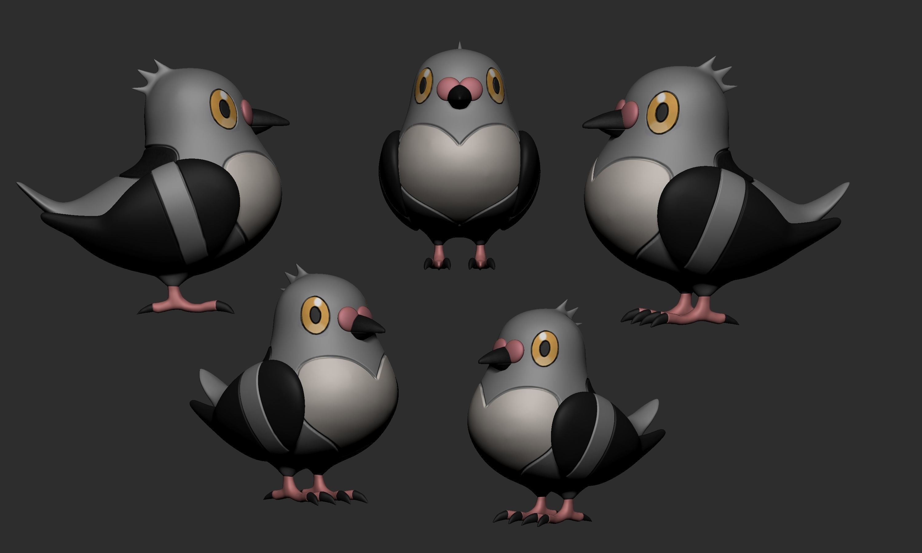 Pokemon - Pidove Tranquill and Unfezant  3D print model_6