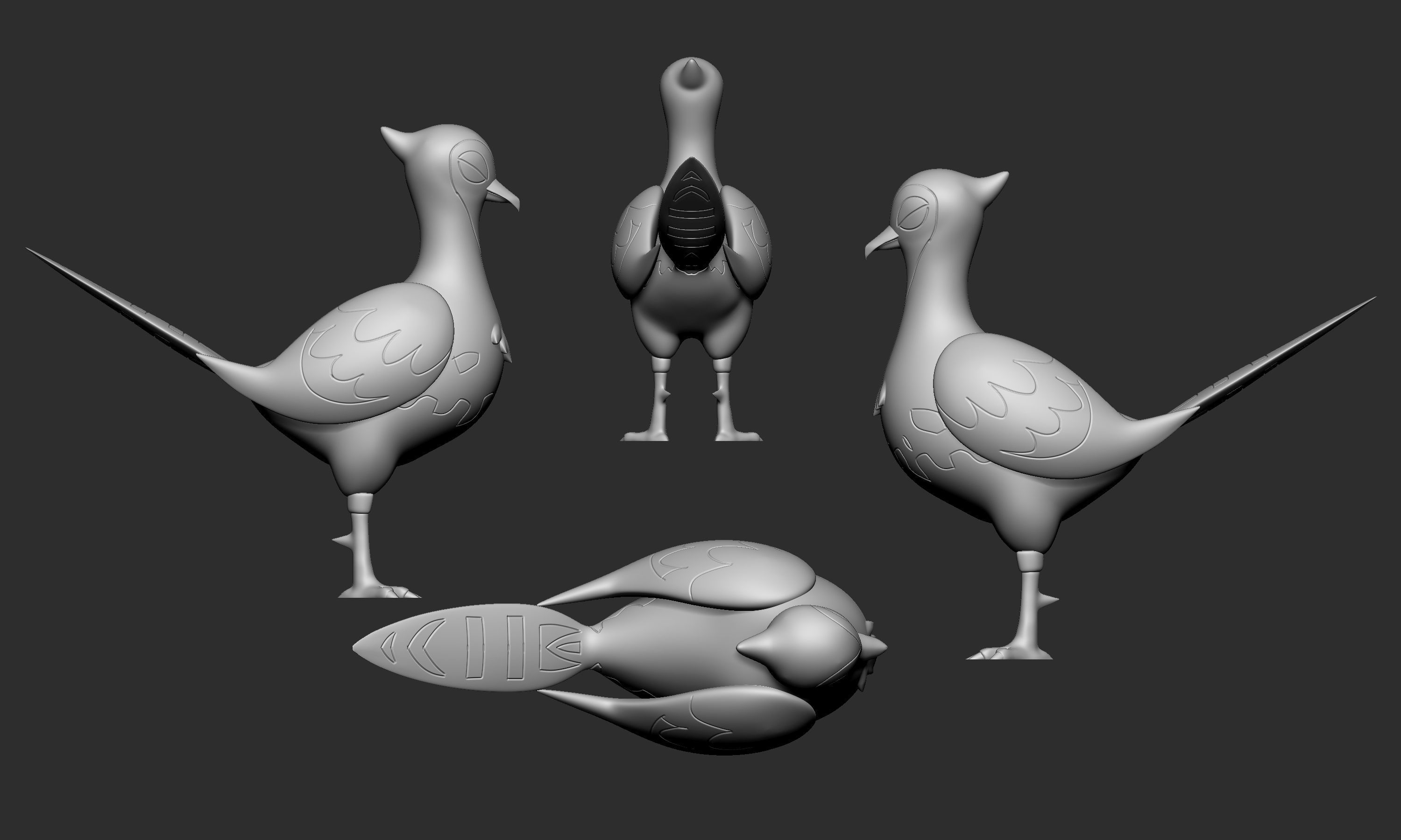 Pokemon - Pidove Tranquill and Unfezant  3D print model_25