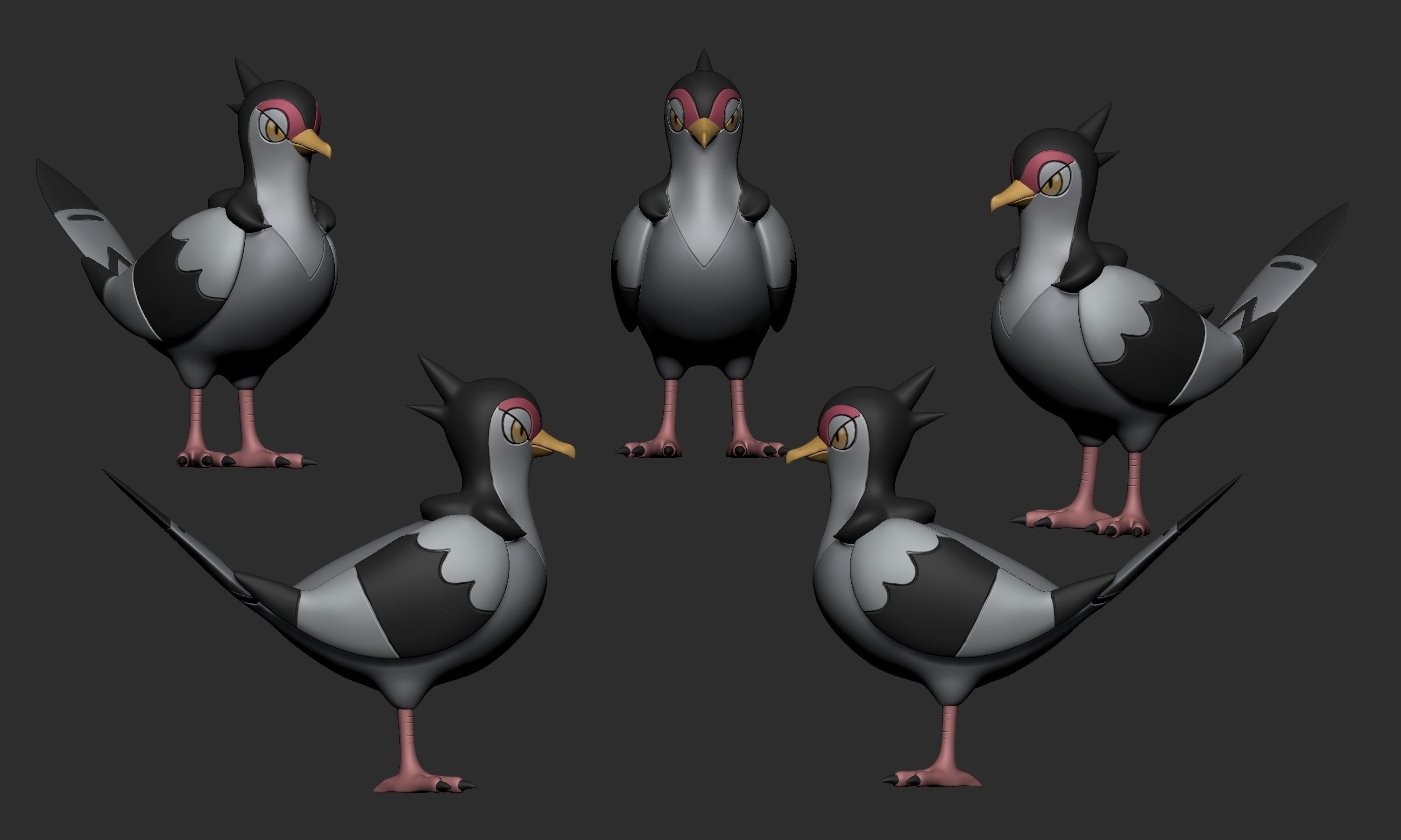 Pokemon - Pidove Tranquill and Unfezant  3D print model_10