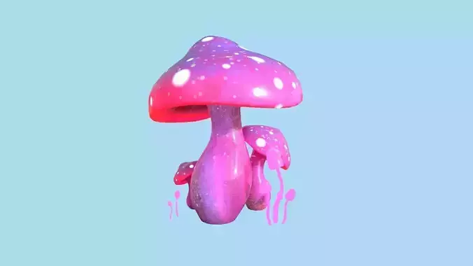 Fantasy Mushroom A03 Red Purple - Scene Backdrop Design Low-poly 3D model