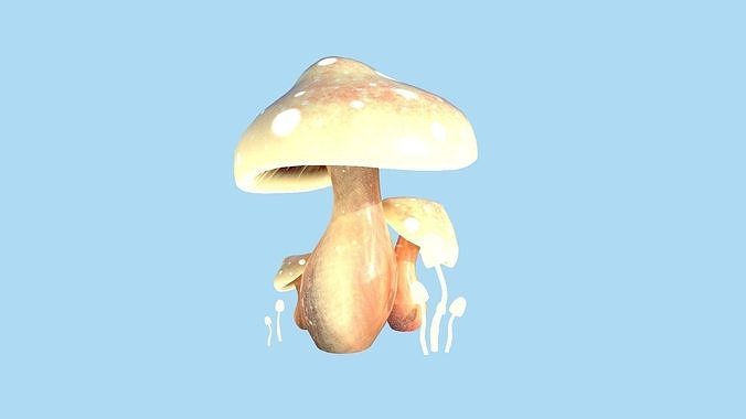 Fantasy Mushroom A04 Orange - Scene Backdrop Design Low-poly 3D model