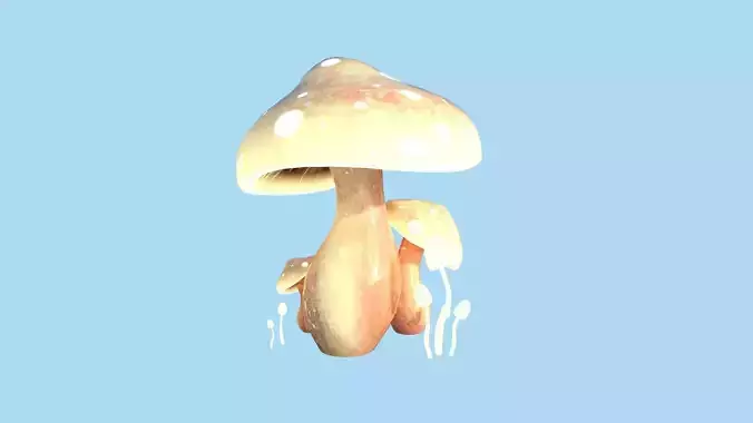 Fantasy Mushroom A04 Orange - Scene Backdrop Design Low-poly 3D model