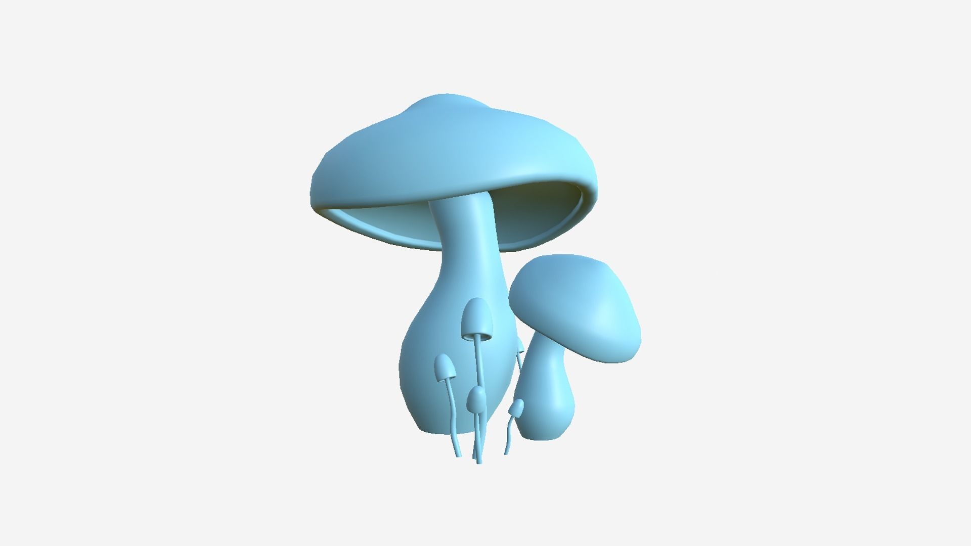 Fantasy Mushroom A06 Blue Orange - Scene Backdrop Design Low-poly 3D model_9