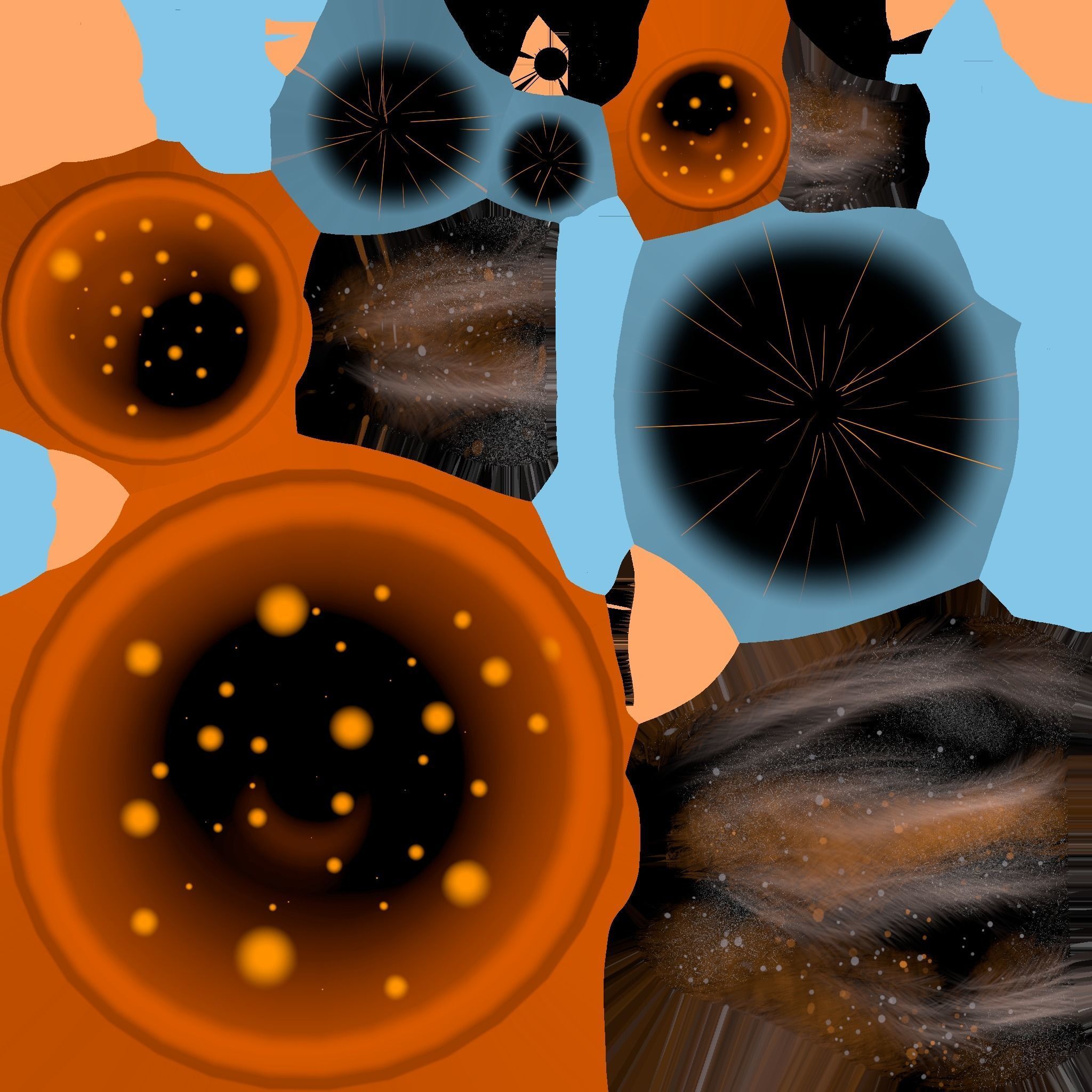 Fantasy Mushroom A06 Blue Orange - Scene Backdrop Design Low-poly 3D model_21