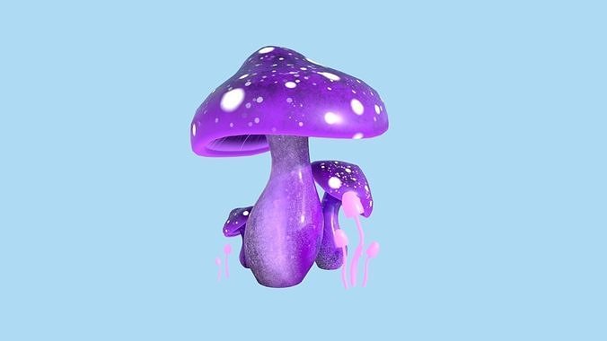 Fantasy Mushroom A09 Purple - Scene Backdrop Design Low-poly 3D model