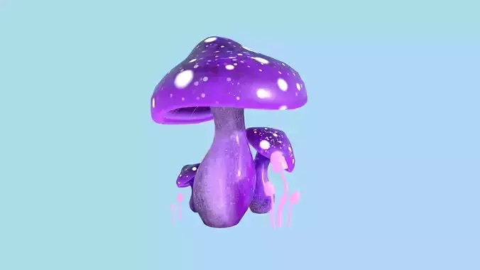 Fantasy Mushroom A09 Purple - Scene Backdrop Design Low-poly 3D model