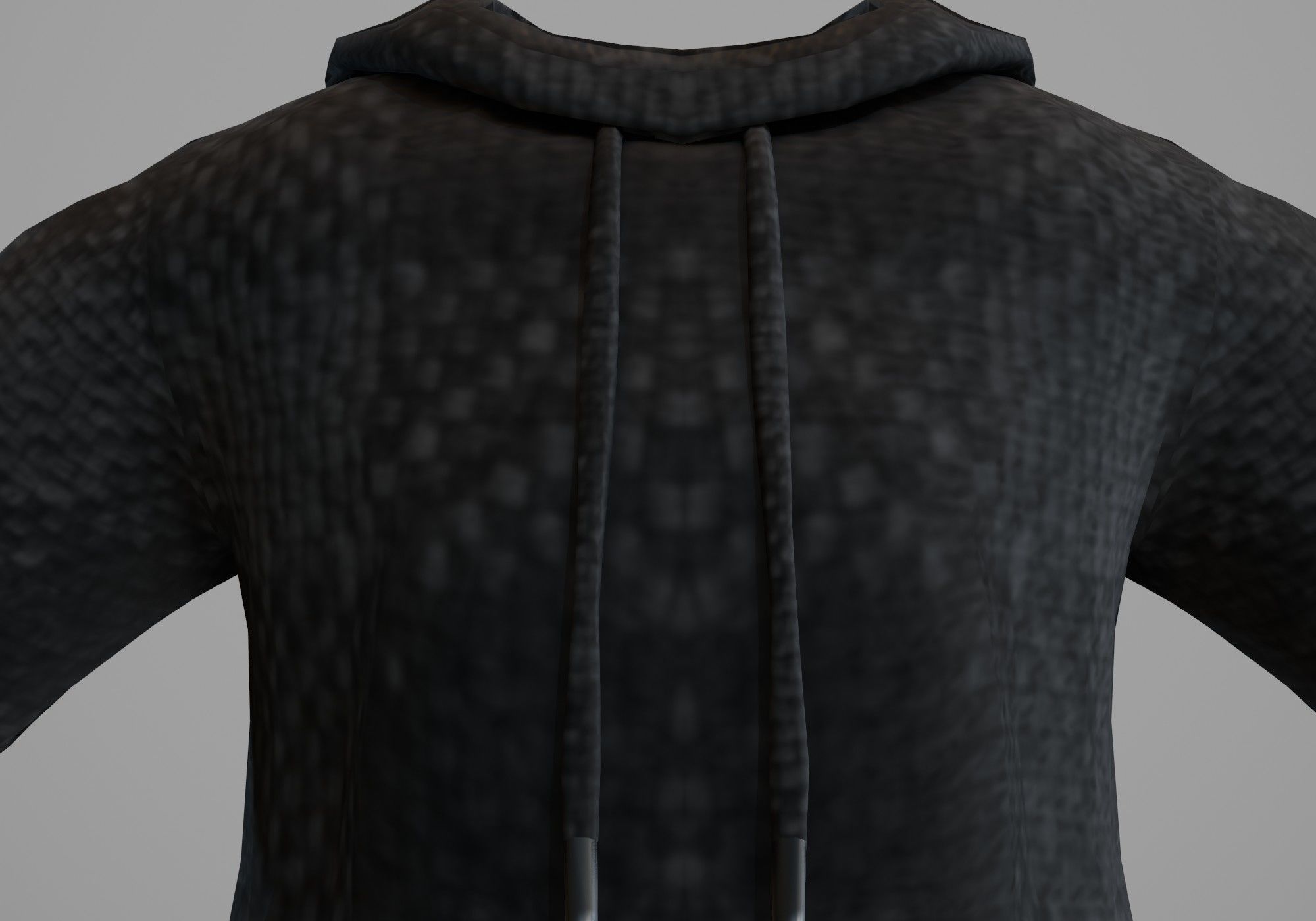 black hoodie Low-poly 3D model_4