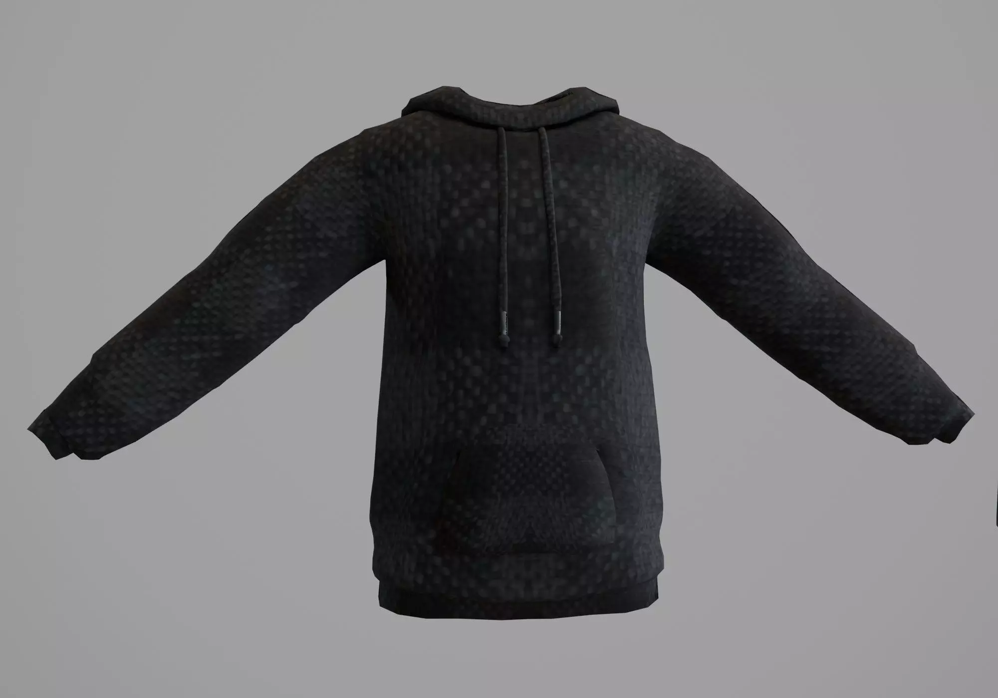 black hoodie Low-poly 3D model_0