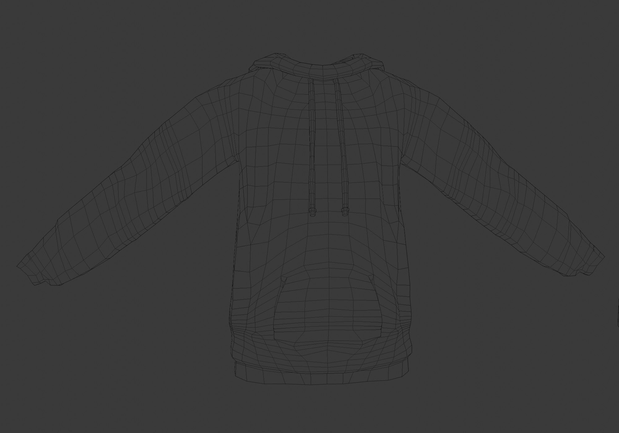 black hoodie Low-poly 3D model_14