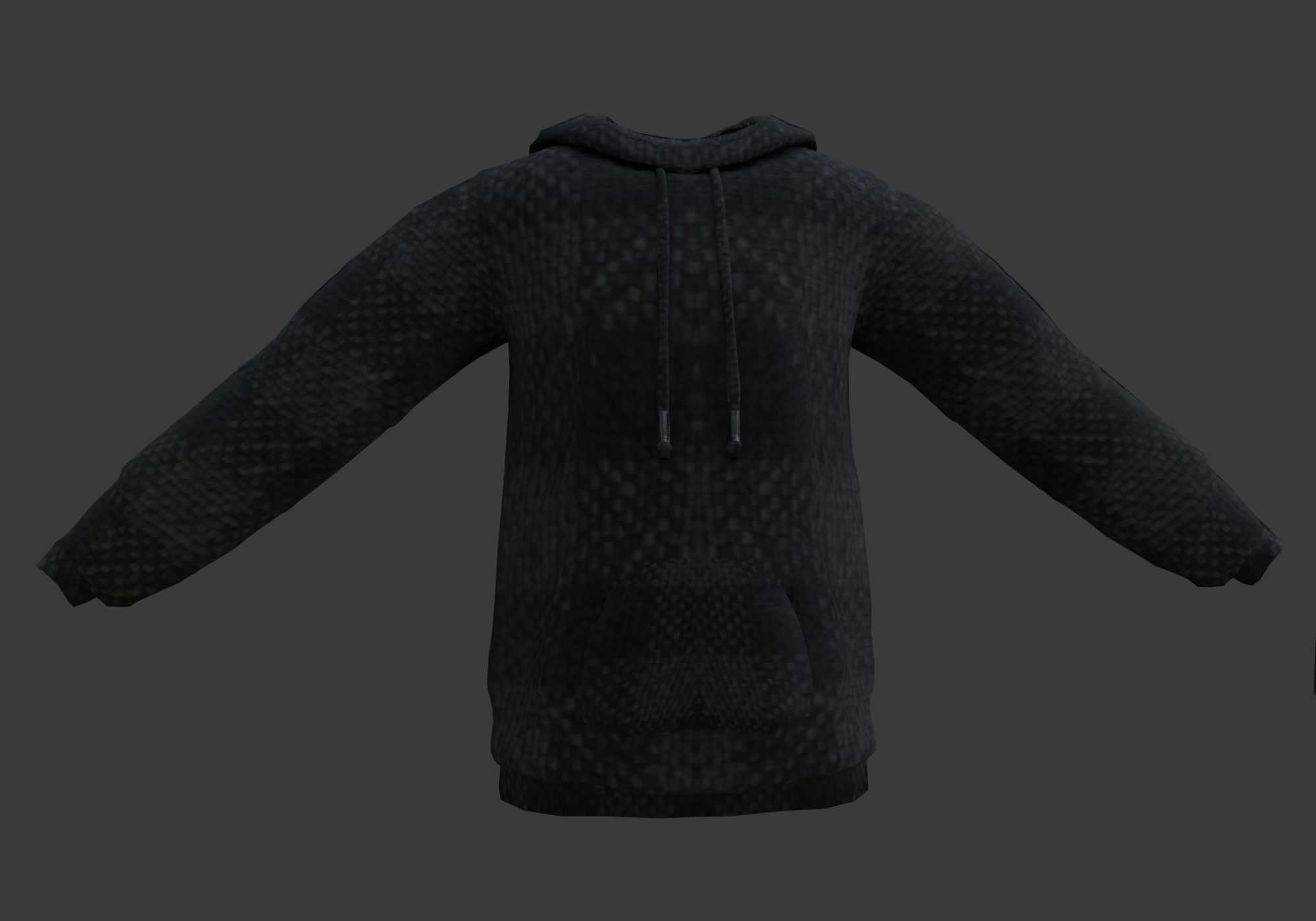 black hoodie Low-poly 3D model_5
