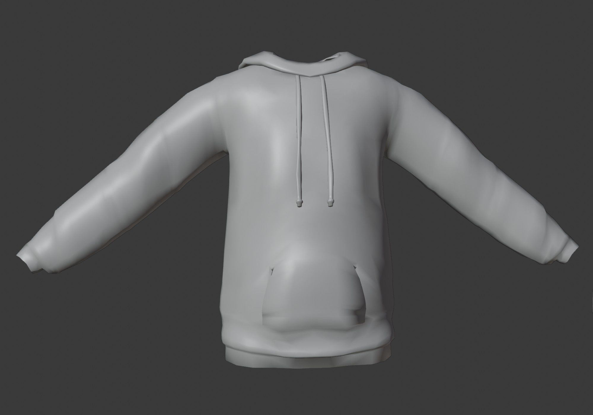 black hoodie Low-poly 3D model_10