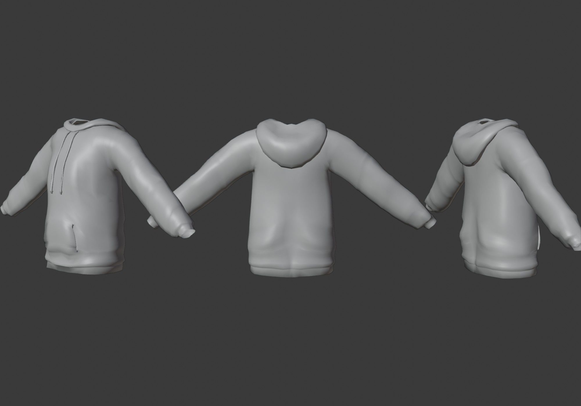 black hoodie Low-poly 3D model_12