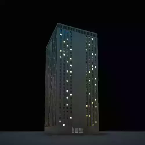 High Rise Skyscraper With Lights