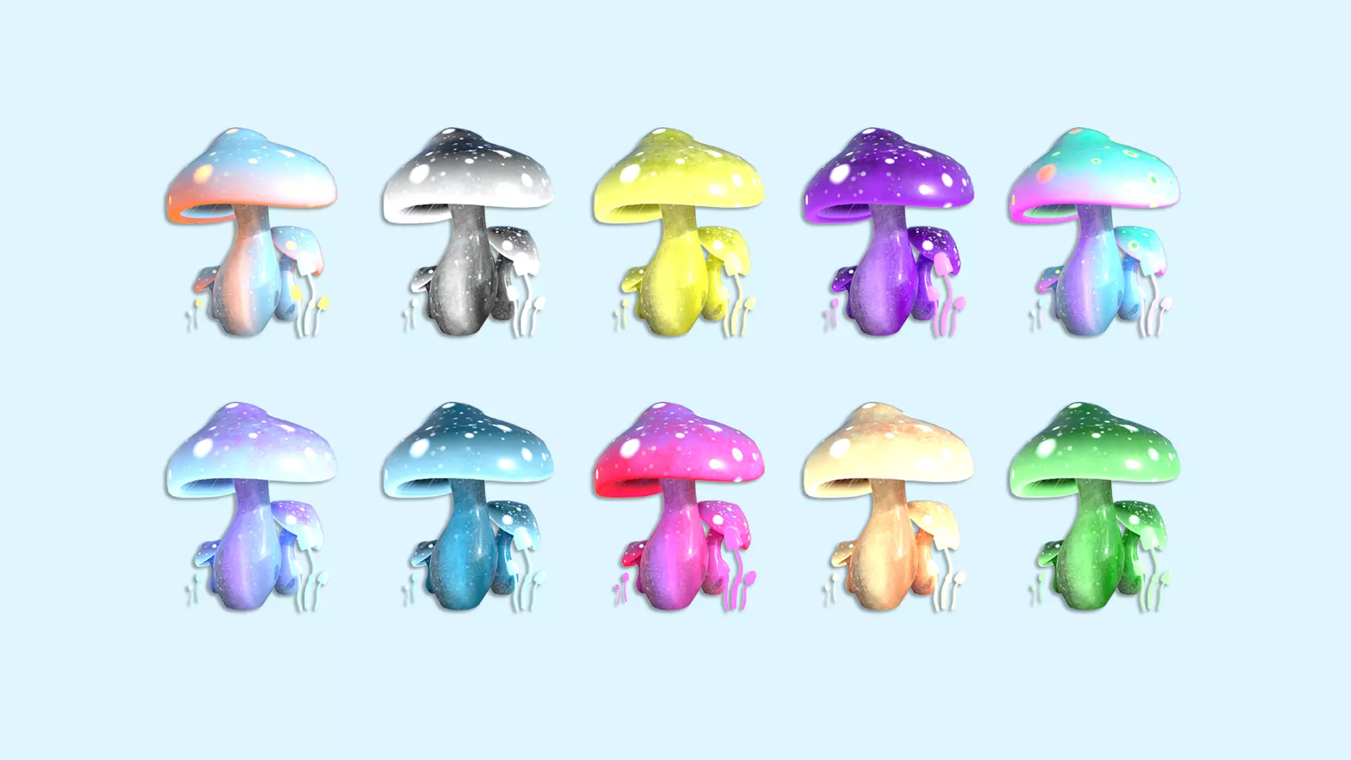10 Fantasy Mushroom A Collection - Scene Backdrop Design _0