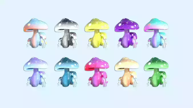 10 Fantasy Mushroom A Collection - Scene Backdrop Design 
