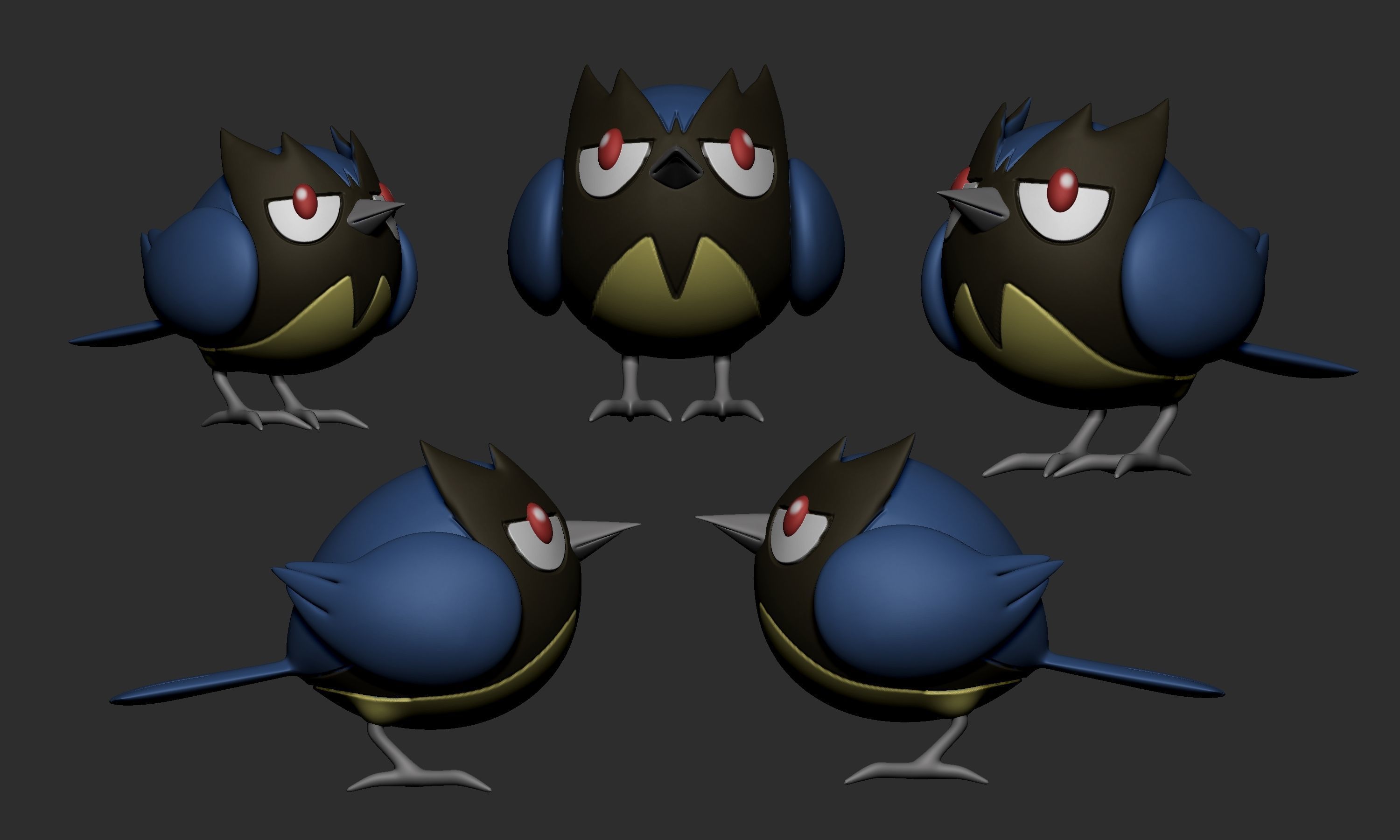Pokemon - Rookidee Corvisquire and Corviknight 3D print model_5