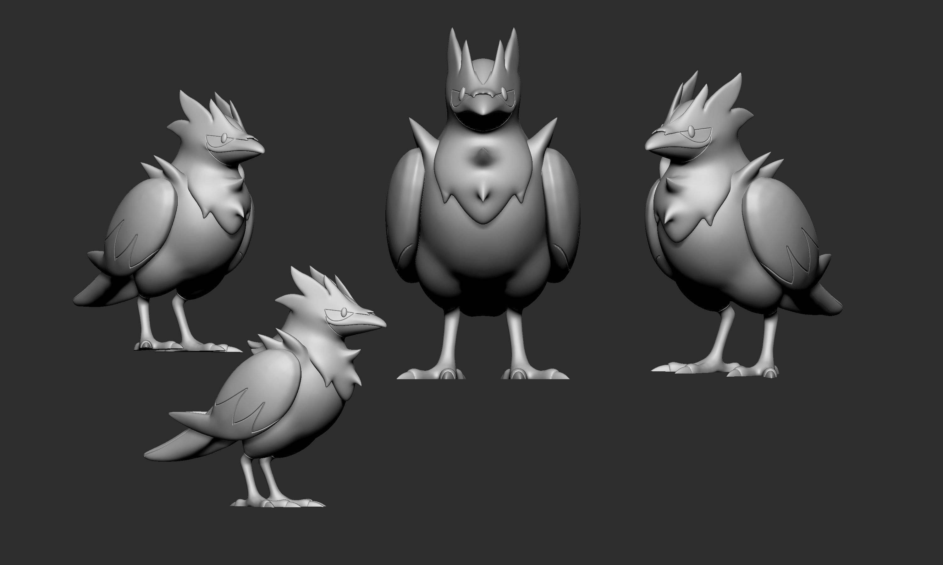 Pokemon - Rookidee Corvisquire and Corviknight 3D print model_10