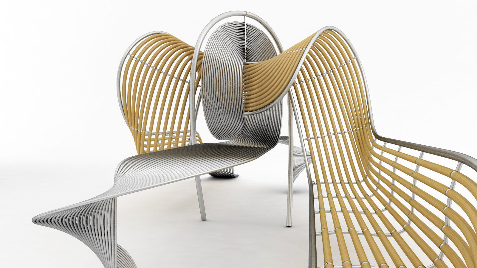 bench and table 3D model_3