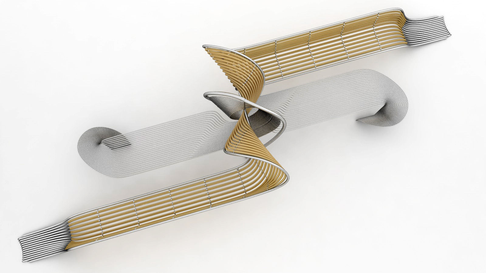 bench and table 3D model_1