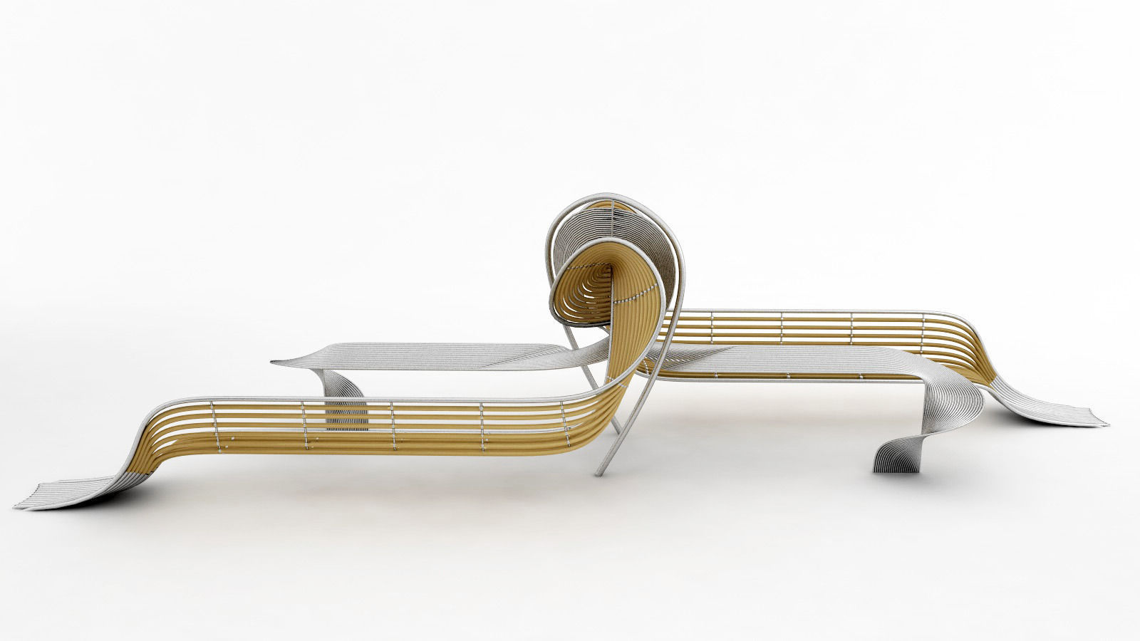 bench and table 3D model_4