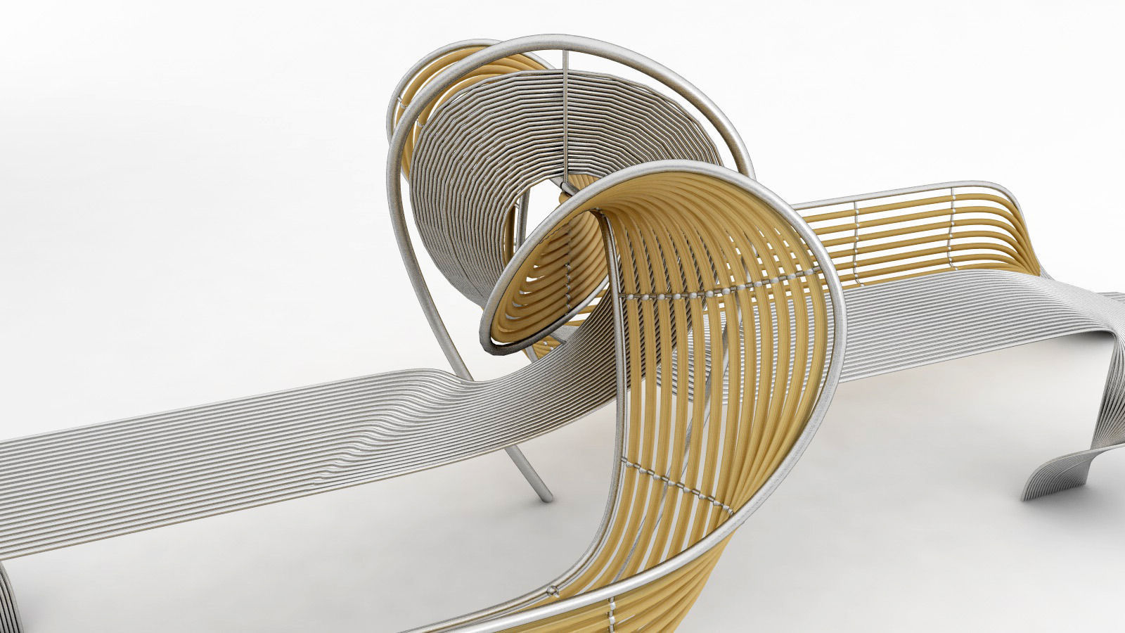 bench and table 3D model_2