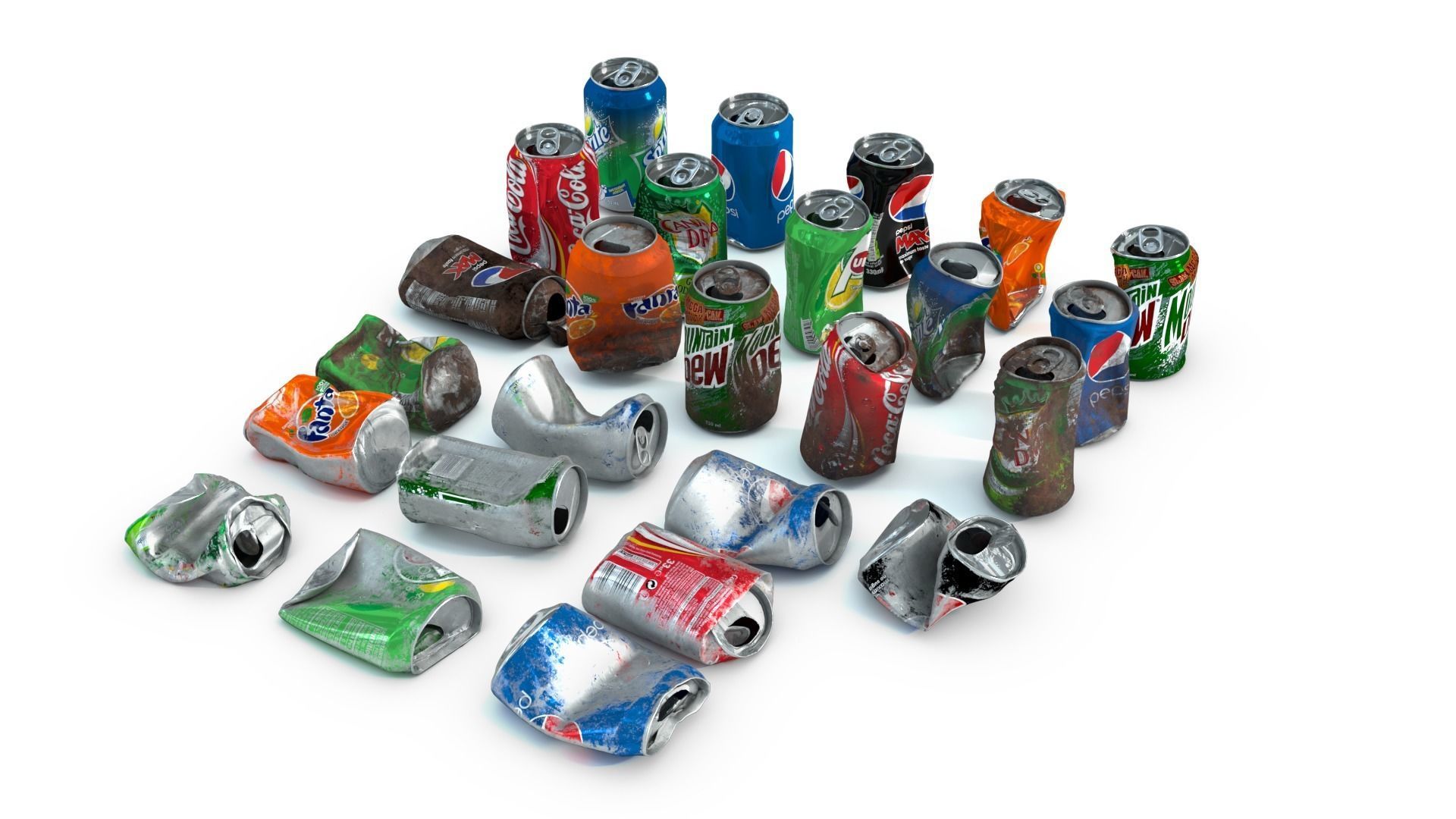 Crumpled Soda Can Low-poly 3D model_3