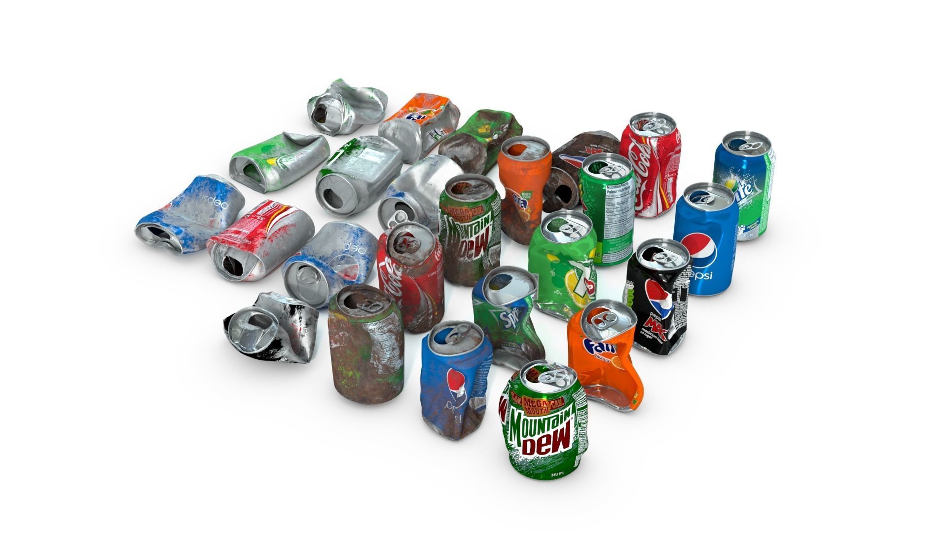Crumpled Soda Can Low-poly 3D model_4