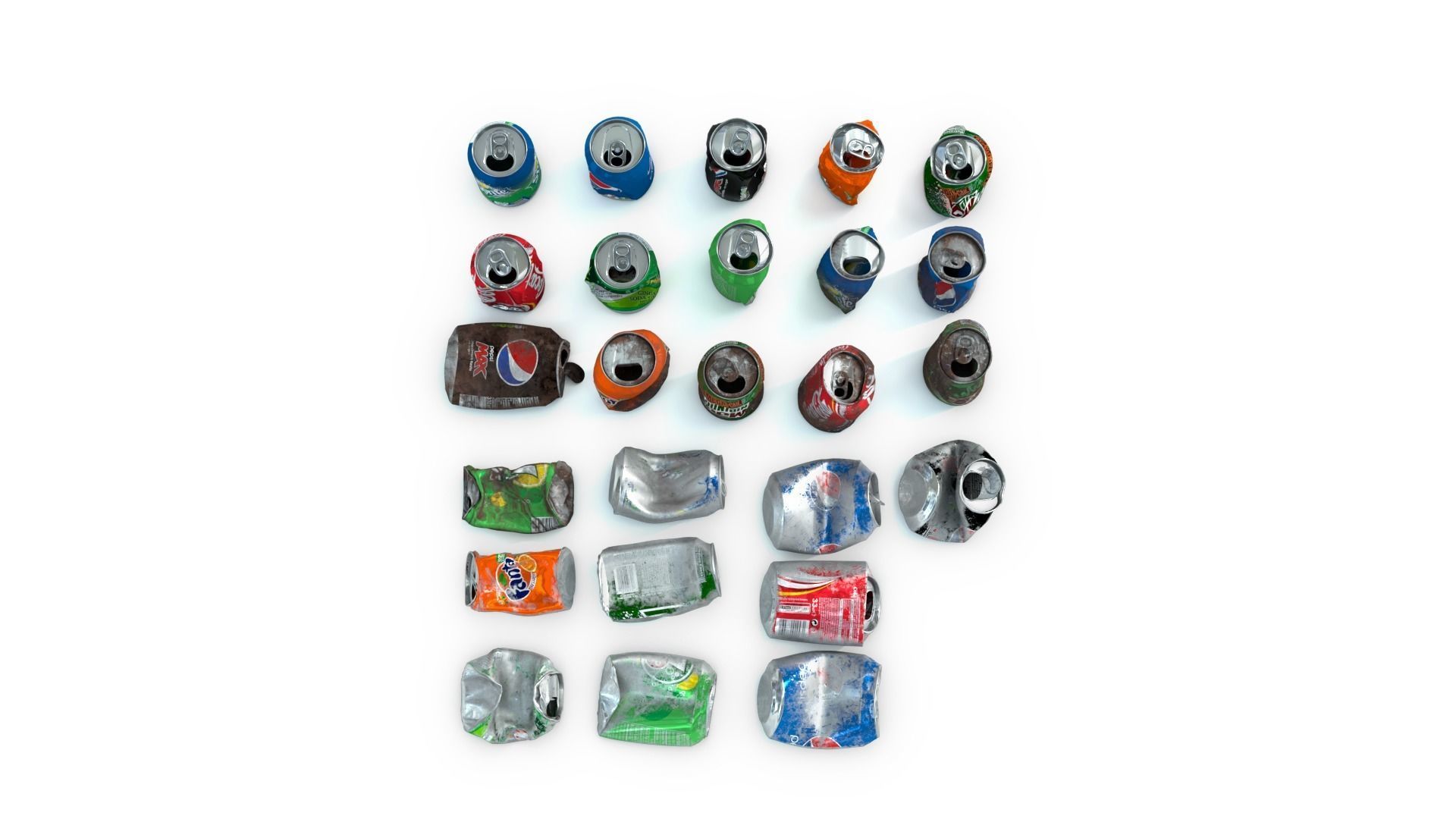 Crumpled Soda Can Low-poly 3D model_9