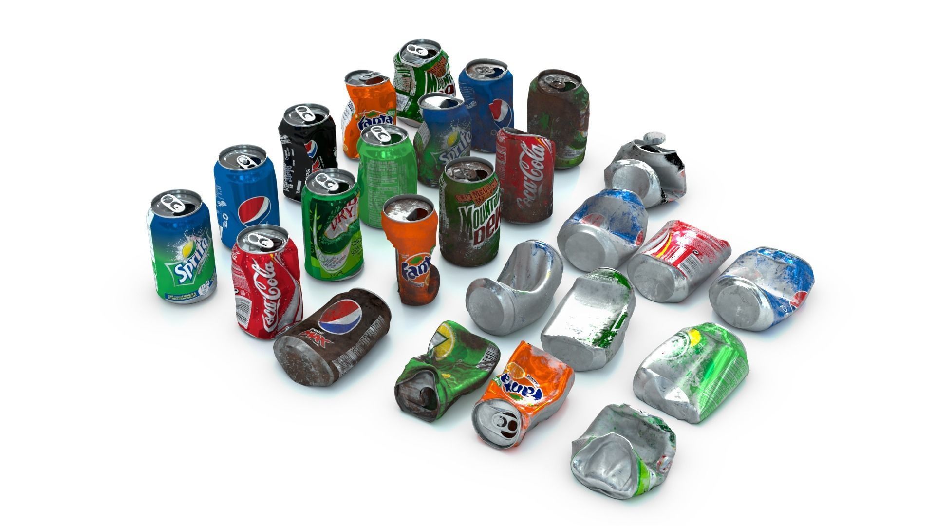 Crumpled Soda Can Low-poly 3D model_6