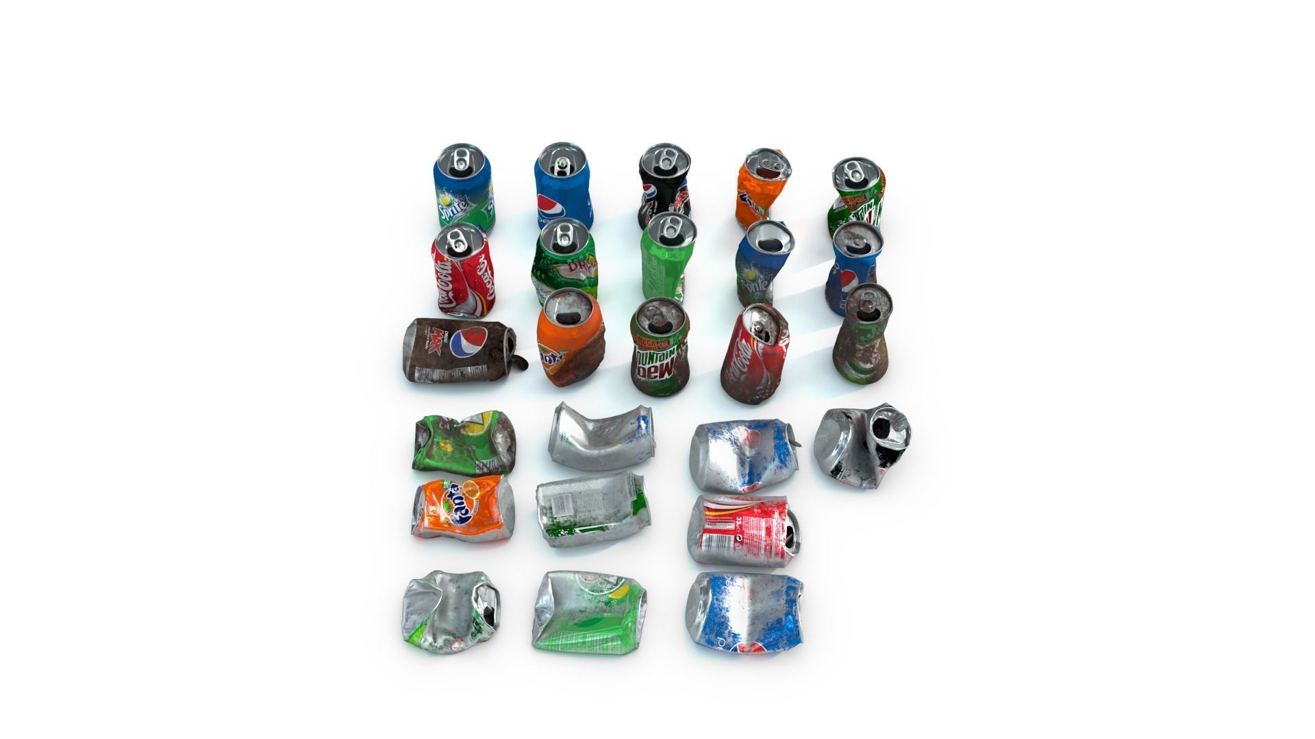 Crumpled Soda Can Low-poly 3D model_8