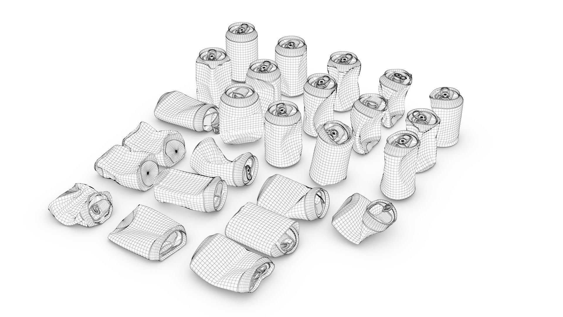 Crumpled Soda Can Low-poly 3D model_10