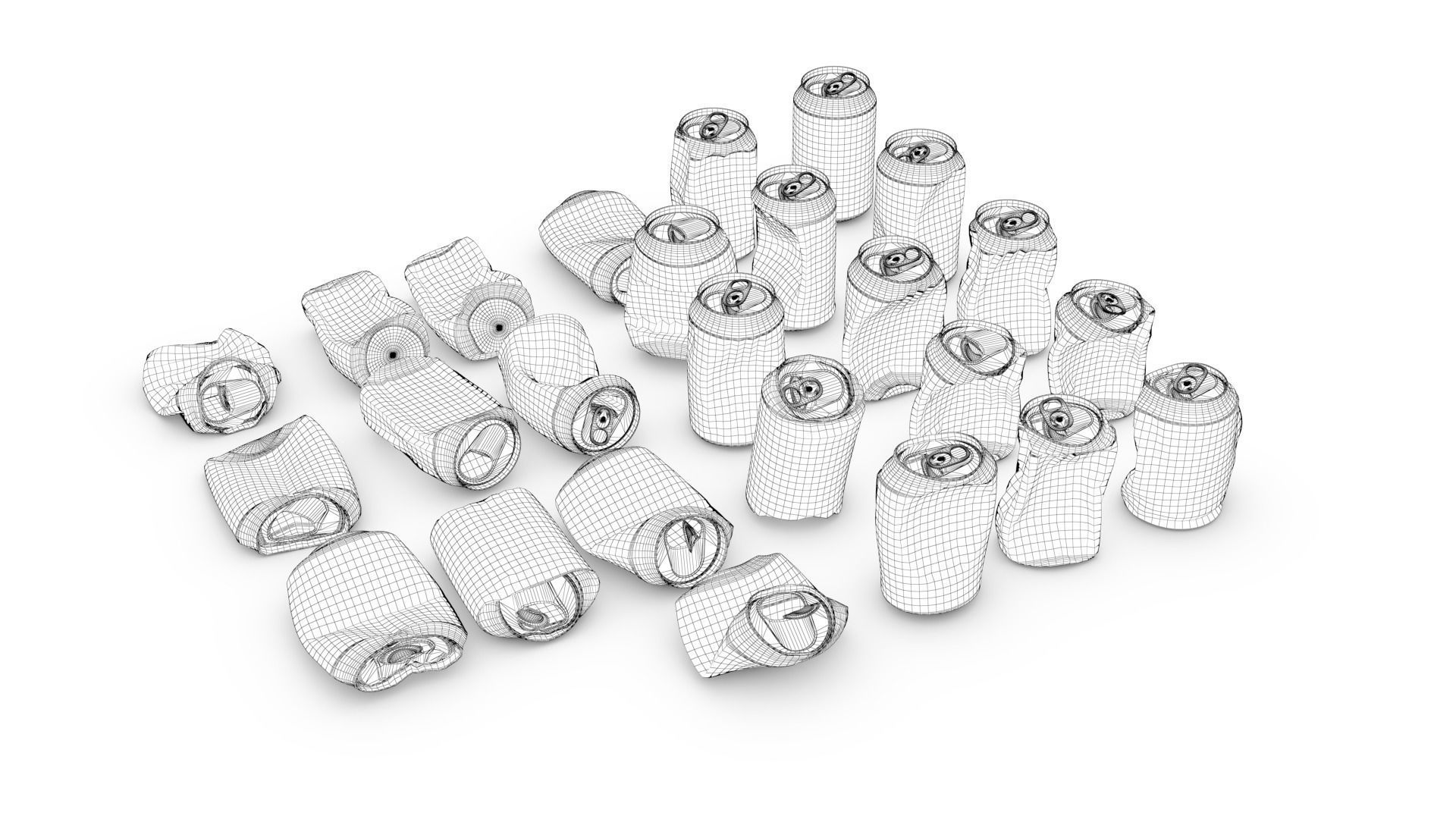 Crumpled Soda Can Low-poly 3D model_12