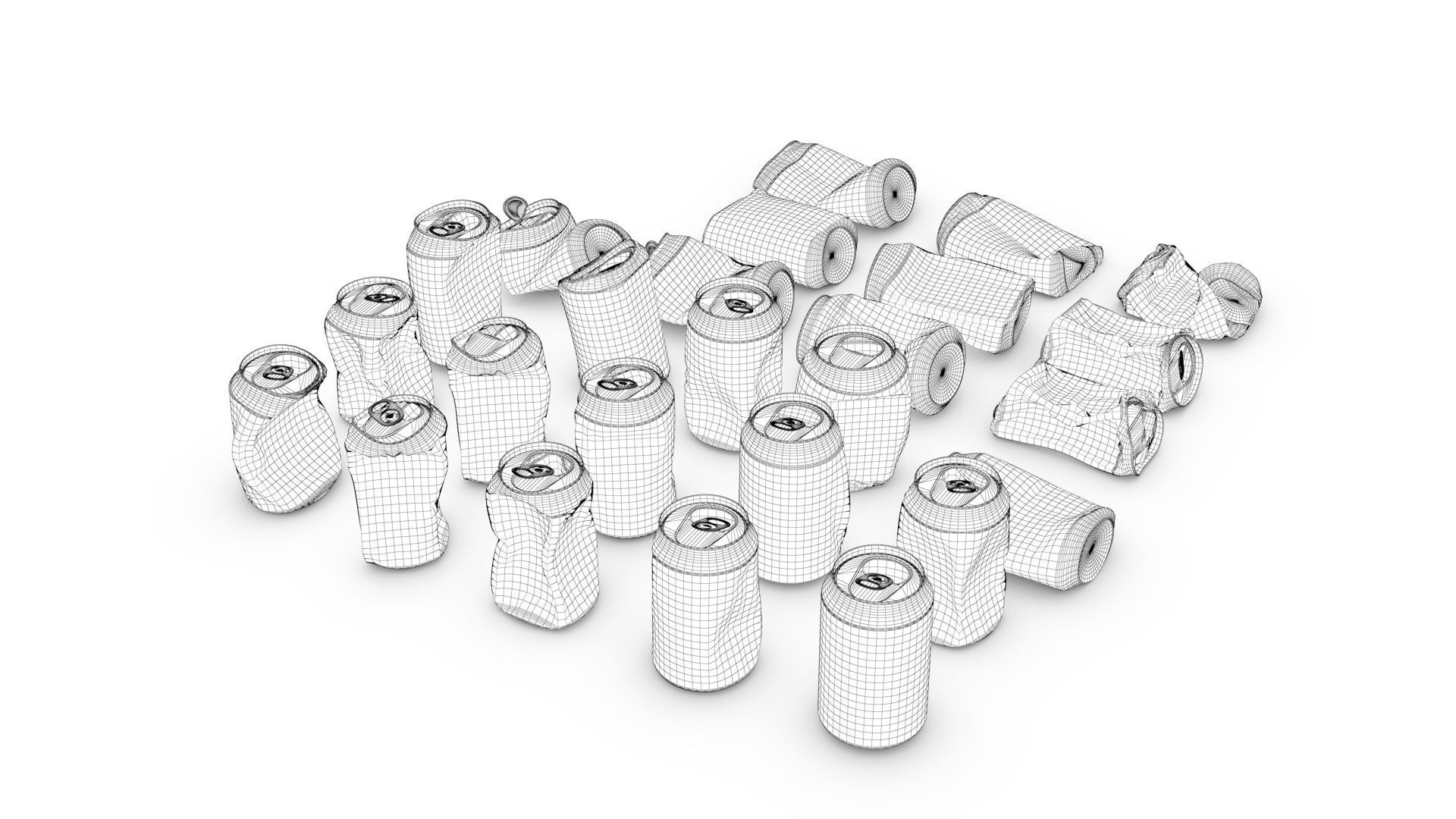 Crumpled Soda Can Low-poly 3D model_11