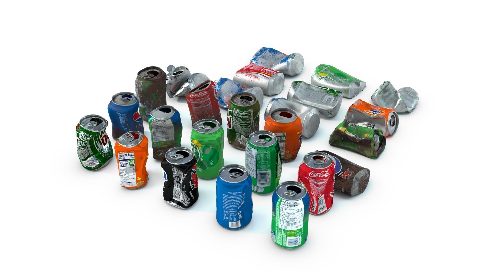Crumpled Soda Can Low-poly 3D model_5