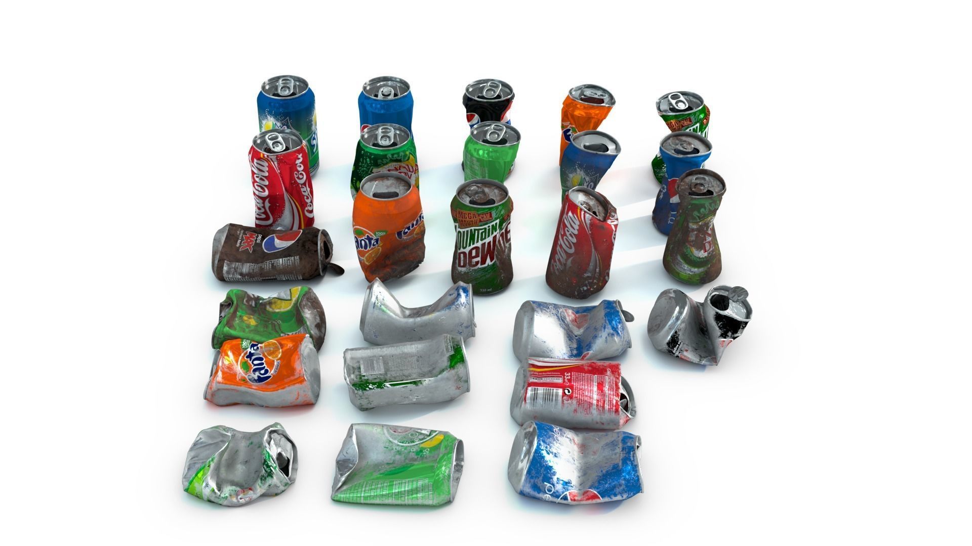 Crumpled Soda Can Low-poly 3D model_7