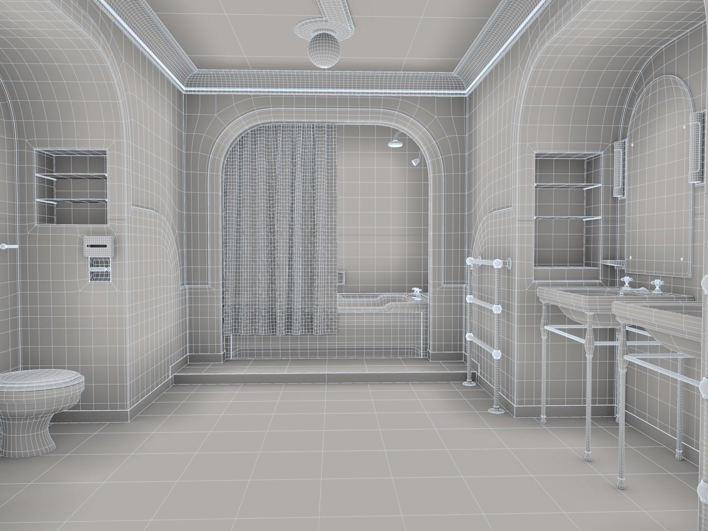 Bathroom From The Shining 3D model_2