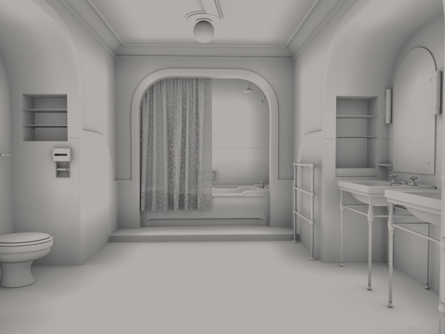 Bathroom From The Shining 3D model_3