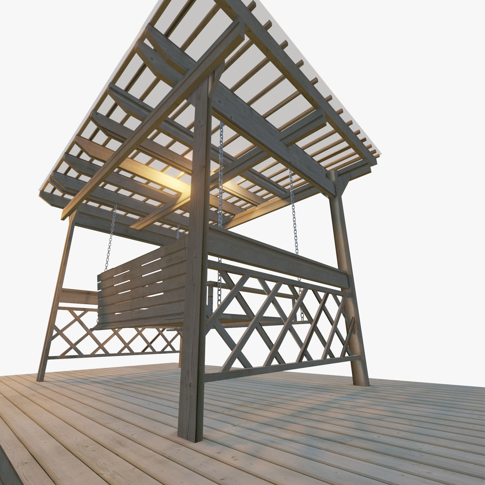 Arbor with Swing 3D model_10