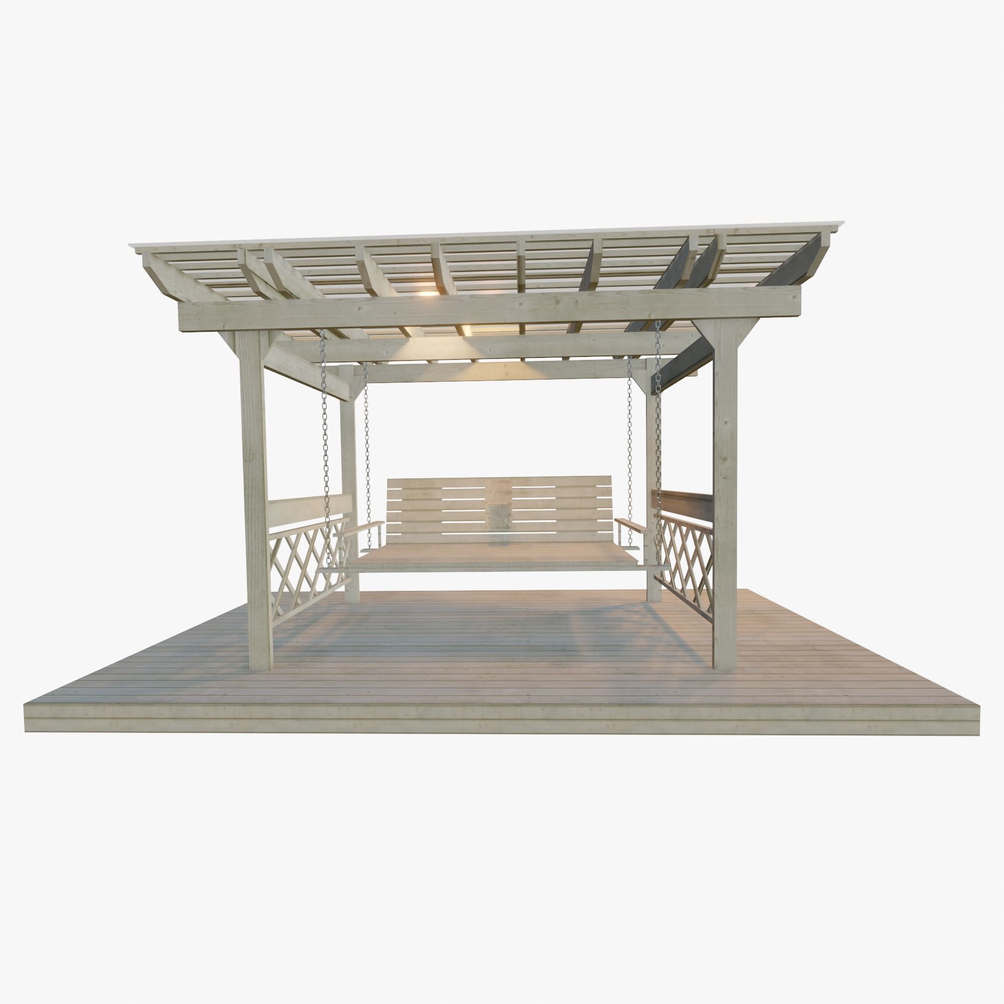 Arbor with Swing 3D model_5