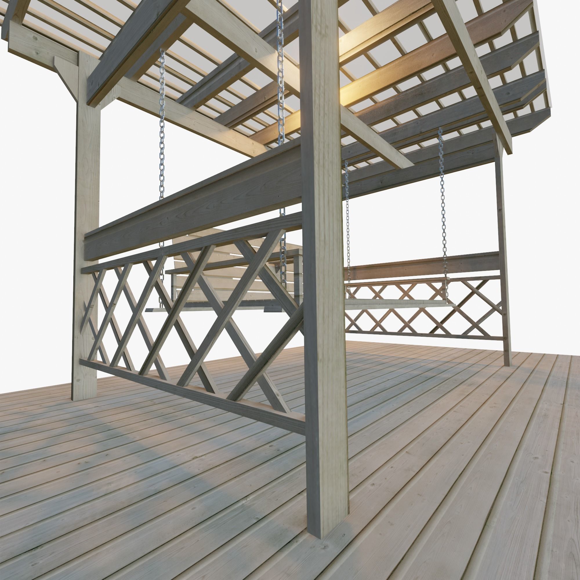 Arbor with Swing 3D model_2
