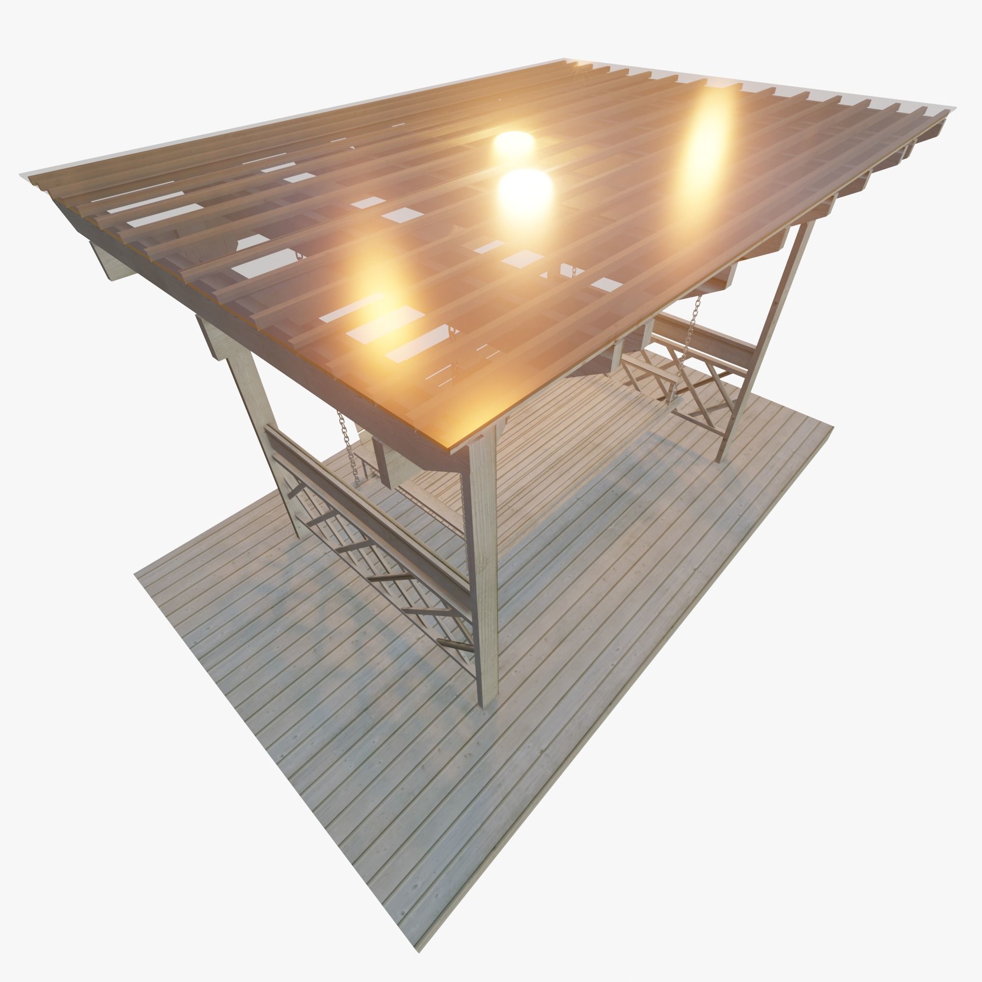 Arbor with Swing 3D model_6