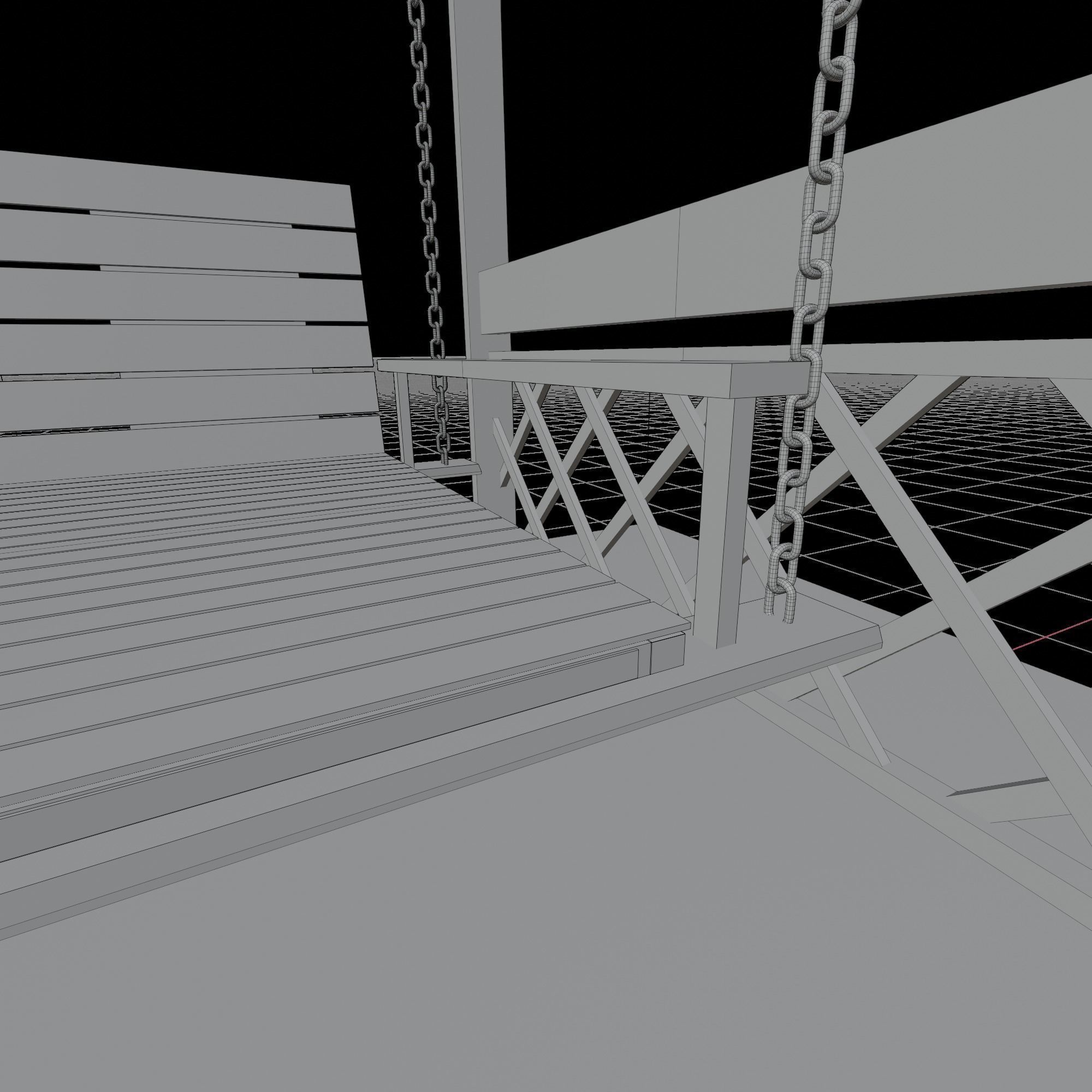 Arbor with Swing 3D model_4