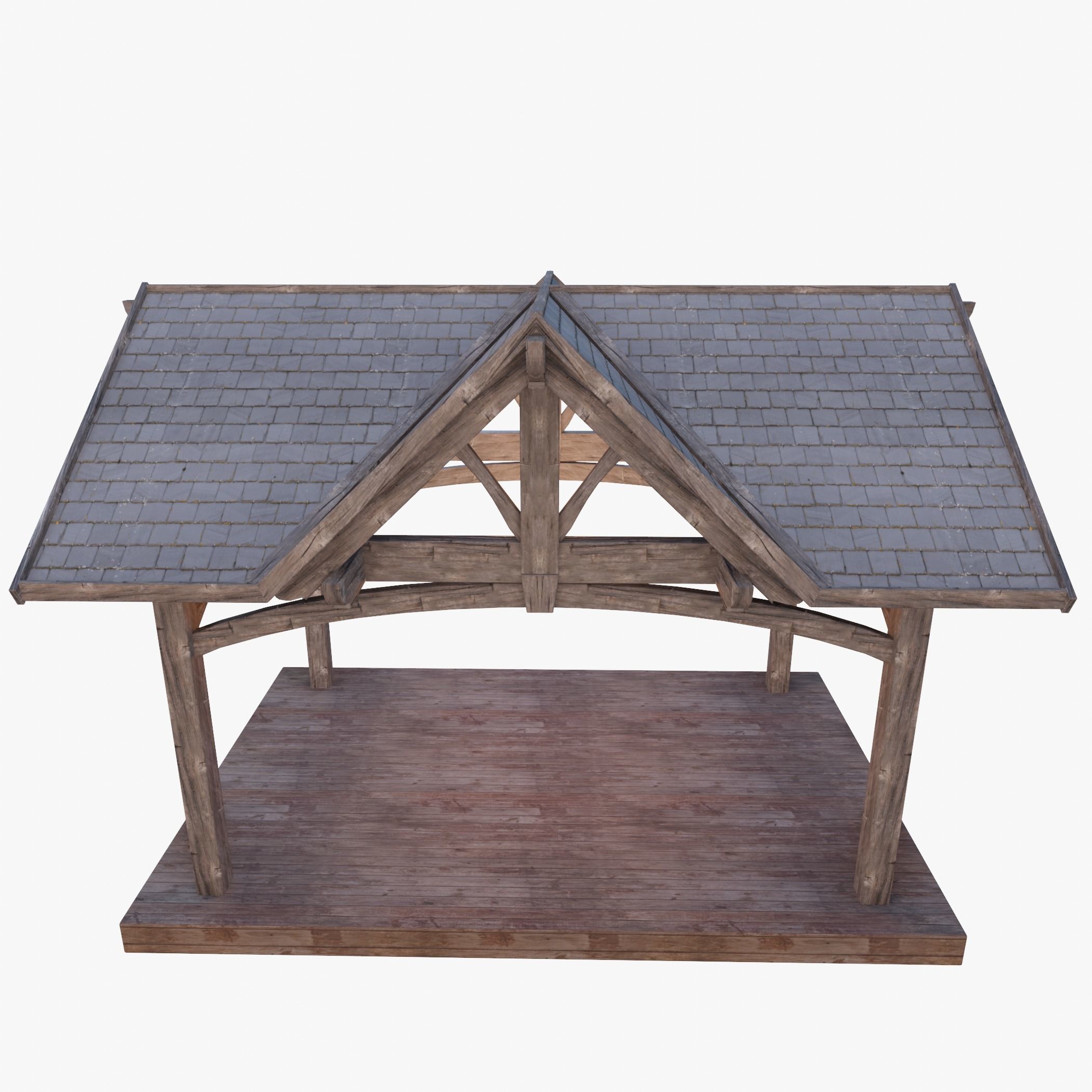 Wooden Pergola 3D model_10