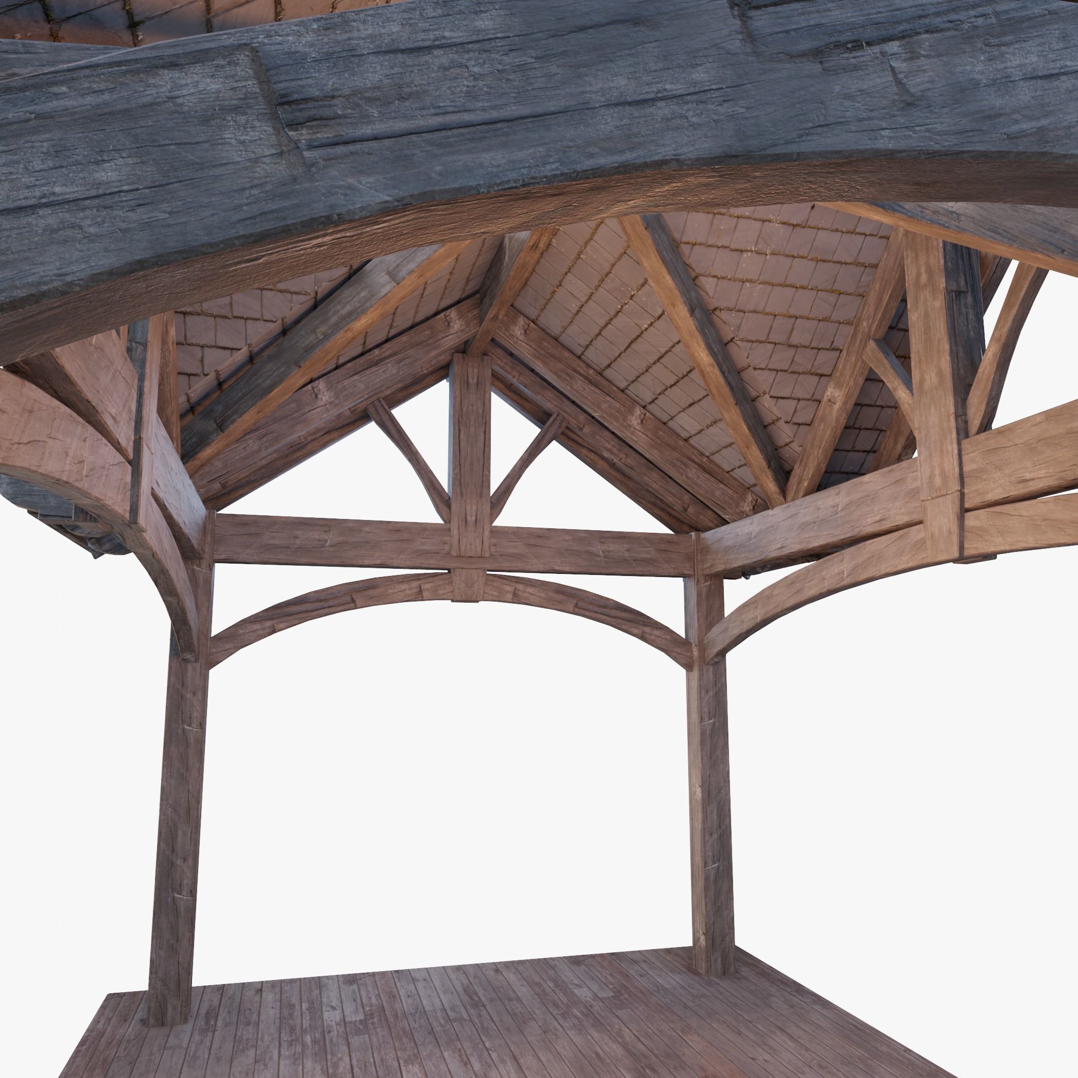 Wooden Pergola 3D model_1