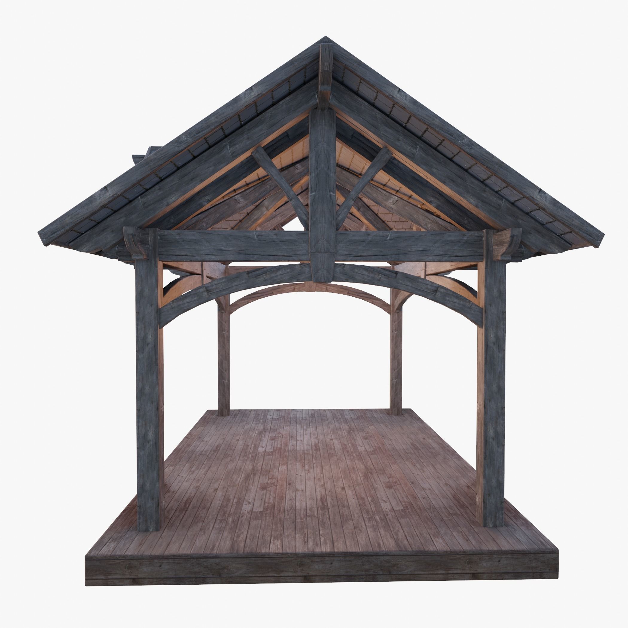 Wooden Pergola 3D model_5