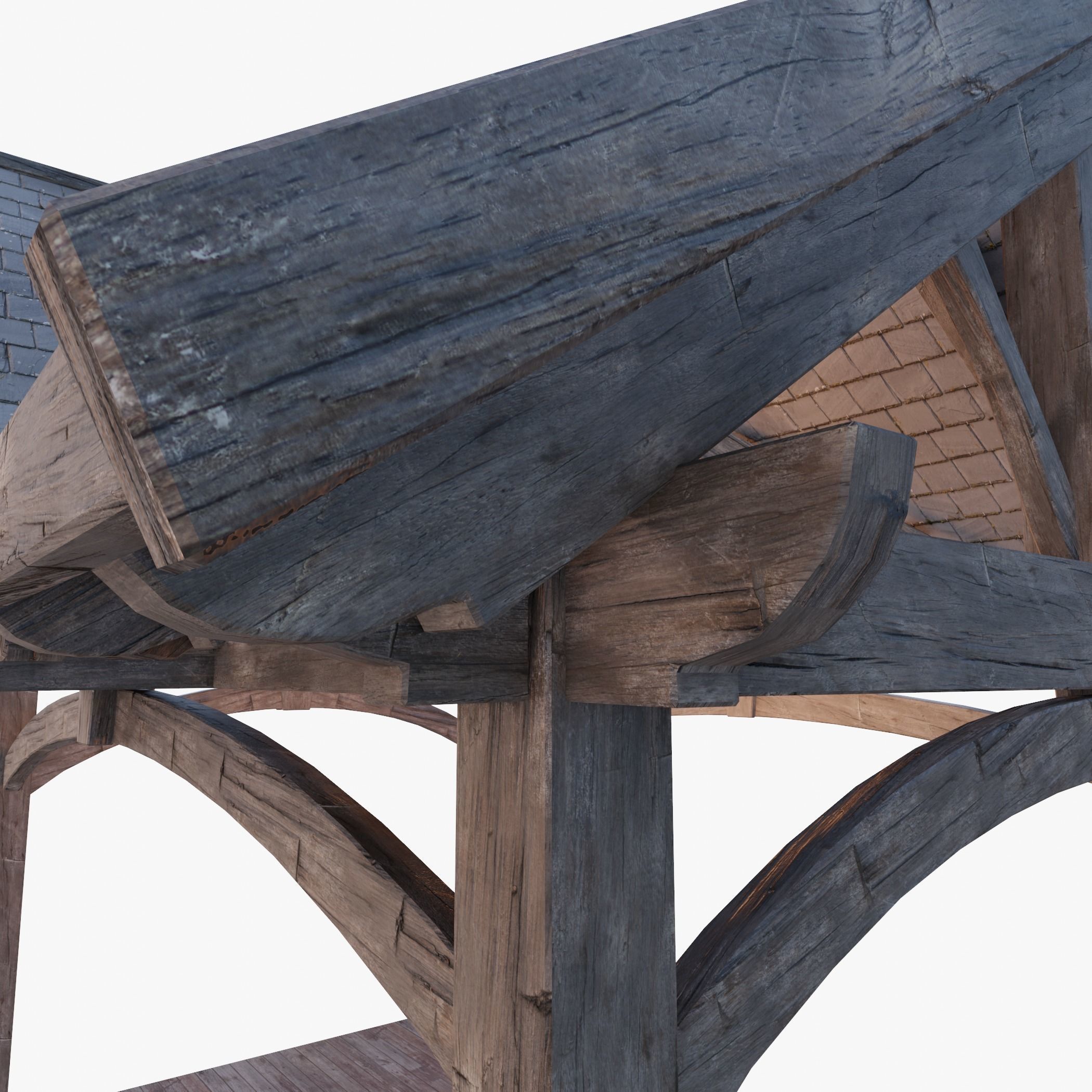 Wooden Pergola 3D model_14