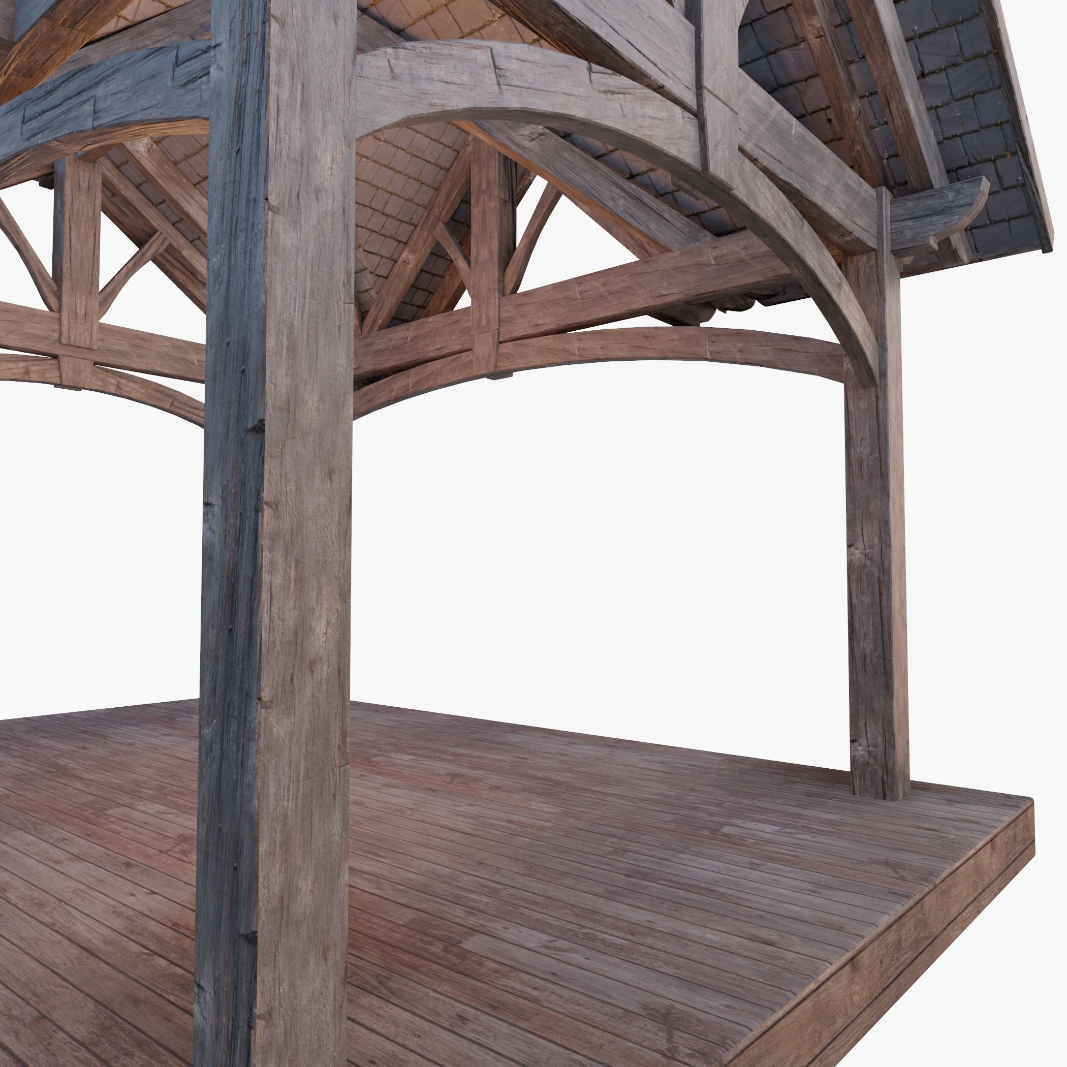 Wooden Pergola 3D model_12