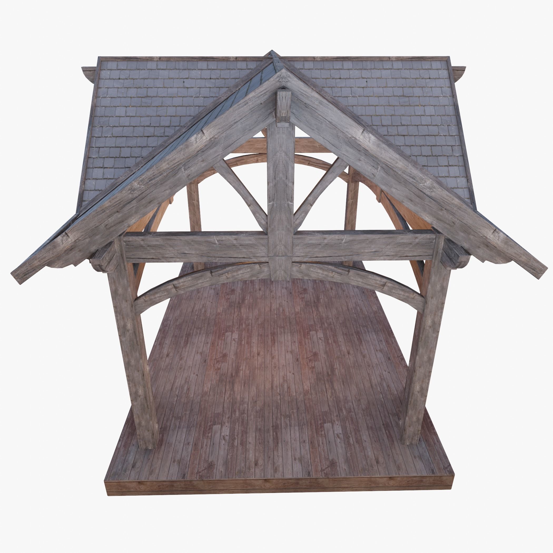 Wooden Pergola 3D model_3