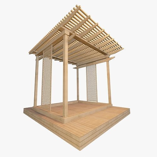 Wooden Pergola 3D model